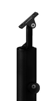 Poteau pose en applique pour garde-corps Opaluminium noir Kordo