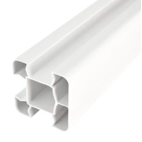 Poteau PVC blanc 3 rainures + 2 profils de finition - H. 2,40 m