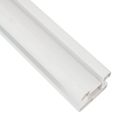 Poteau PVC blanc 3 rainures + 2 profils de finition - H. 2,40 m