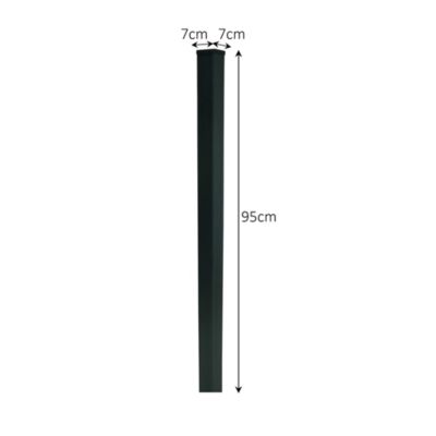 Poteau universel à fixer en aluminium anthracite pour clôture Neva Klikstrom, H.95cm