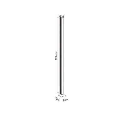Poteau universel à fixer ou à sceller en aluminium anthracite pour clôture Neva Klikstrom, H.139cm