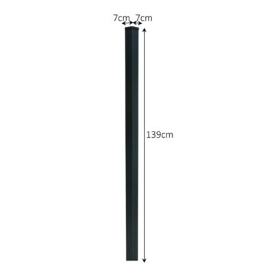 Poteau universel à fixer ou à sceller en aluminium anthracite pour clôture Neva Klikstrom, H.139cm