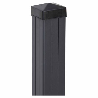 Poteau universel à sceller en aluminium anthracite pour clôture Neva Klikstrom, H.240cm