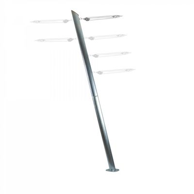 Poteau Voiles Ombrage Acier Réglable 275cm Avec Base 75 Degrés Ulisse Maanta