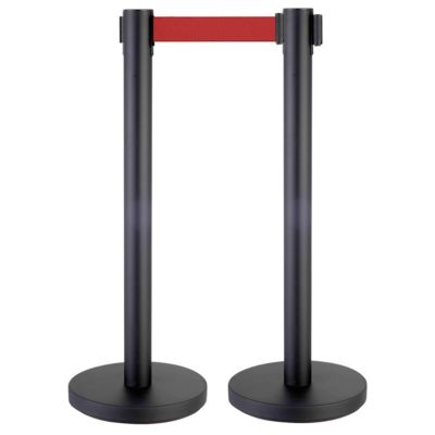 STOBOK Support Poteau Vertical Affiche Inox Avec Ceinture Rétractable - Format A4 Pour Aéroports, Bureaux, Magasins