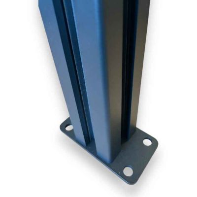 Poteaux de clôture 2 unités aluminium noir 180 cm. Comprend des vis et un ancrage