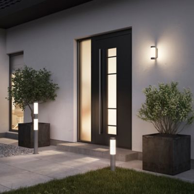 Potelet Callisto taille M LED intégrée 1600lm 25W IP44 GoodHome gris anthracite