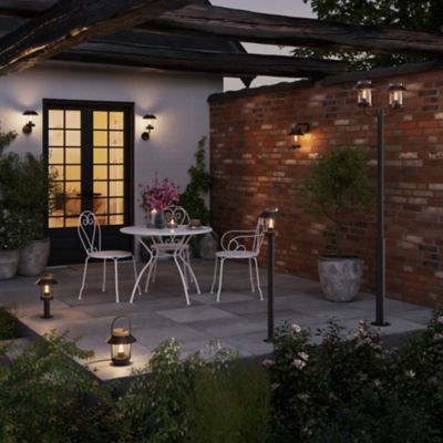 Potelet d'extérieur Caprera taille M noir E27 25W IP44 GoodHome