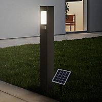 Potelet Davern solaire à détection avec LED intégrée 800lm 9W IP65 GoodHome noir
