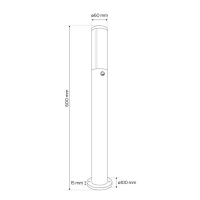 Potelet extérieur TULIS OV 60cm avec détecteur de mouvement GU10 noir IP54 EDO
