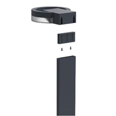 Potelet extérieur à energie solaire à détecteur de mouvement LED intégrée Runda noir IP54 12W 1300lm Lutec