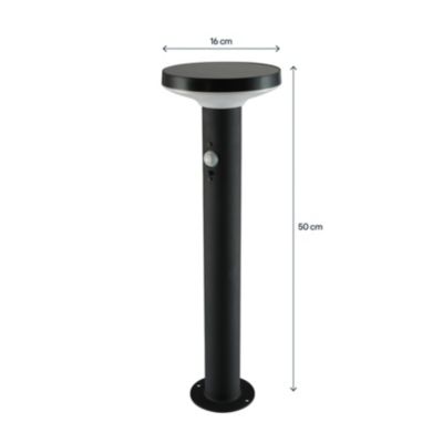 Potelet extérieur solaire LED intégrée Cowhorn noir 650 lm IP44 GoodHome