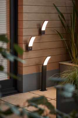 Potelet Gambell LED intégrée 800lm 8.5W IP44 GoodHome gris anthracite
