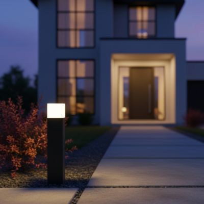 Potelet gris anthracite H.49 cm 20W IP44 20W Lumihome Figo