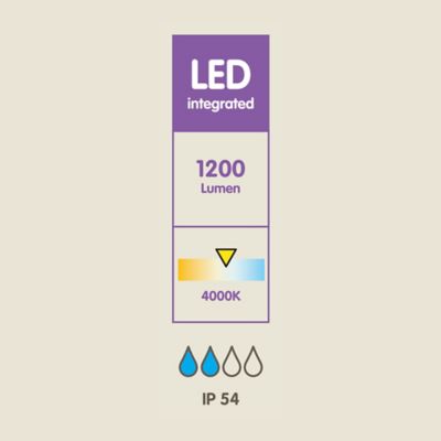 Potelet Kalari LED intégrée 1200lm 23W IP54 GoodHome gris anthracite