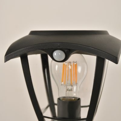 Potelet solaire extérieur avec détecteur de mouvement noir H.112 cm IP44 Little Garden Selena