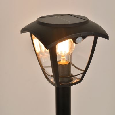 Potelet solaire extérieur avec détecteur de mouvement noir H.112 cm IP44 Little Garden Selena
