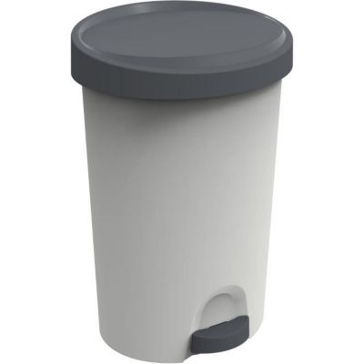 Poubelle 45 L Stepy EDA - Apédale - Pour sac 50 L - 40,9 x 35,1 x 60,4 cm - Gris béton - En plastique