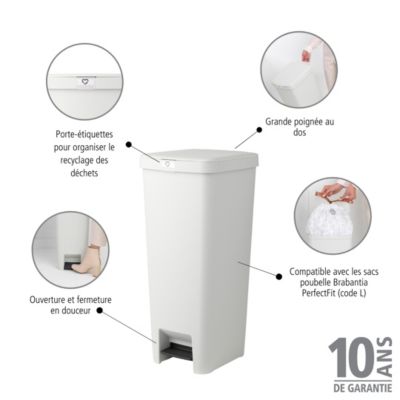 TATAY Poubelle Salle Bain avec Pédale 3L | Fermeture Amortie Silencieuse | Seau Intérieur Compact Amovible | Acier Inoxydable Résistant | Pour Petites Salles de Bain – Taupe