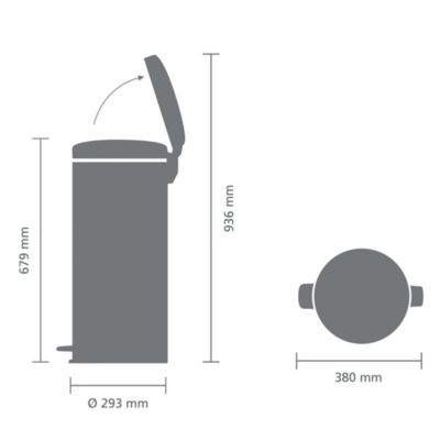 Poubelle à pédale coloris vert jade Brabantia NewIcon 30 L