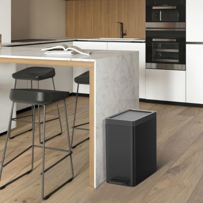 Poubelle à pédale GoodHome Kora noir 14 L