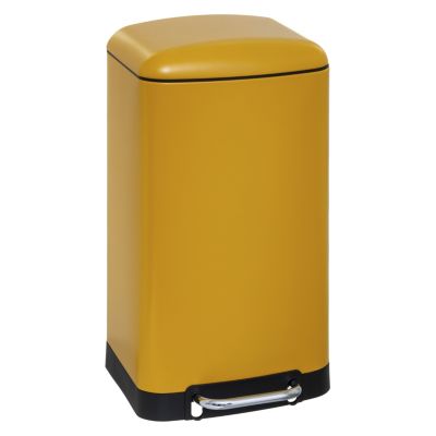 Poubelle à pédale rectangle Ariane 5Five 30L jaune