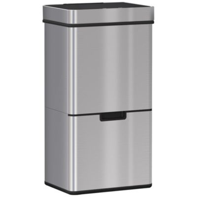 Poubelle automatique détecteur de mouvement poubelle tri selectif 3 bacs capacité totale 72L acier inox. brossé
