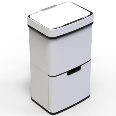 Poubelle automatique tri sélectif NARVIK blanc 75L