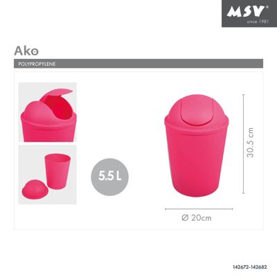 Poubelle à  bascule AKO 5,5L Vert Pastel MSV
