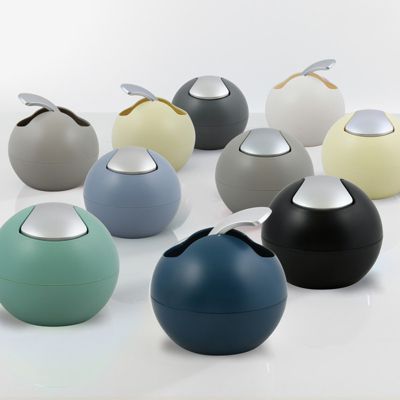 Poubelle à  bascule BOWL MATT 1L Gris foncé mat Spirella