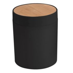 Poubelle Salle De Bain KADAX - 5L Acier Et Bambou, Pédale Et Seau Amovible