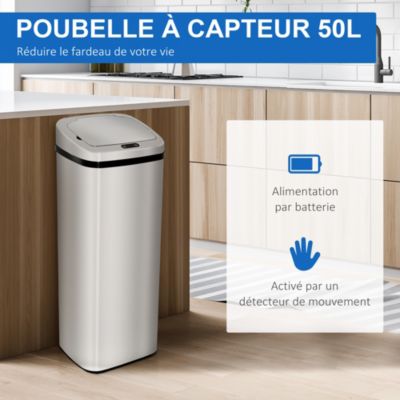 MOPALL Poubelle de salle de bain à détecteur de mouvement automatique avec couvercle, 10 litres, poubelle intelligente étanche, petite poubelle pour cuisine, chambre, bureau, salle de bain, salon
