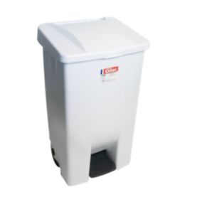 Poubelle éco à pédale 80 L - couvercle blanc