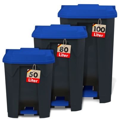 Poubelle conteneur Tri sélectif simplifié Pour la maison, le commerce, Bleu 50 Litres - 43 x 40,2 x 60 cm