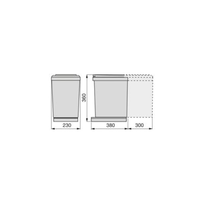 Poubelle coulissante 16 L avec ouverture automatique du couvercle - 8906621