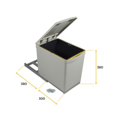 Poubelle coulissante 16 L avec ouverture automatique du couvercle - 8906621