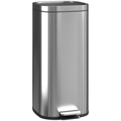 Poubelle cuisine 30L - poubelle à pédale - seau intérieur amovible - acier inox brossé