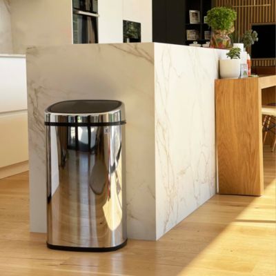 Poubelle de cuisine à couvercle basculant Push Kitchen Move City inox 60 L