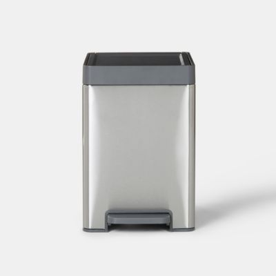 Poubelle de cuisine à pédale 14L Kora GoodHome H. 35,5 cm inox