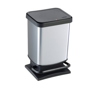 Poubelle de cuisine à pédale 20L Paso Sundis H. 45,7 cm effet métal