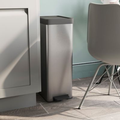 Poubelle de cuisine à pédale 30 L Kora GoodHome H. 70,5 cm inox