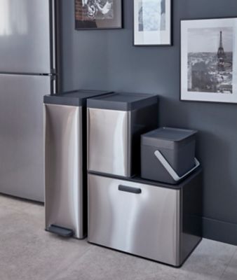 Poubelle de cuisine à pédale 30 L Kora GoodHome H. 70,5 cm inox