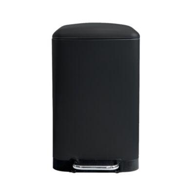 Poubelle de cuisine à pédale 30 L métal noir mat – l.34 x P.28 x H.68 cm – design compact, ouverture facile et hygiénique Frandis Urban