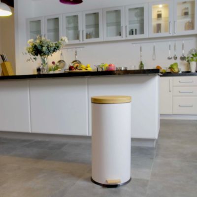 Poubelle de cuisine à pédale Kitchen Move Forest blanc 30 L