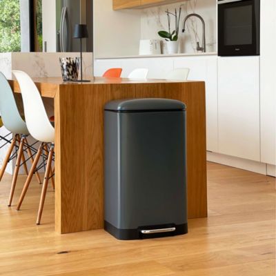 Poubelle de cuisine à pédale Kitchen Move Greenwich gris 40 L