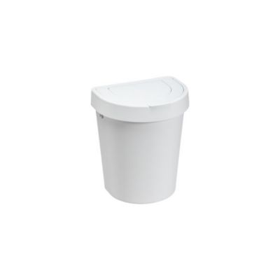 Poubelle de cuisine avec 2 couvercles basculant 10 litres - Blanc
