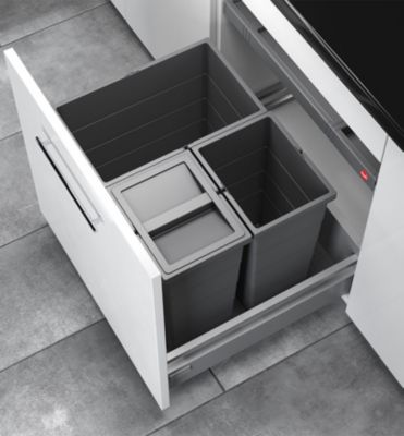 Poubelle de cuisine encastrable AS Allegro S380 28L + 2x13L Hailo