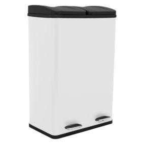 Poubelle de Recyclage 60L Double Blanche