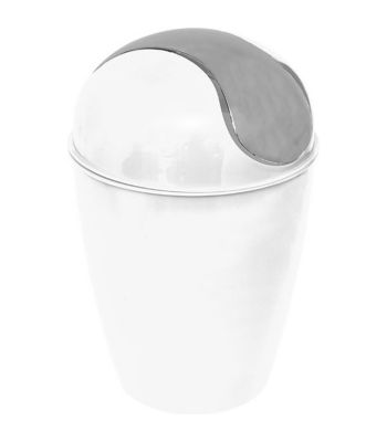 Poubelle de salle de bain 5.6L avec couvercle à bascule - Blanc