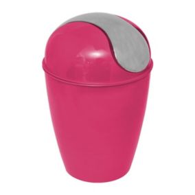 Poubelle de salle de bain 5.6L avec couvercle à bascule - Fuschia